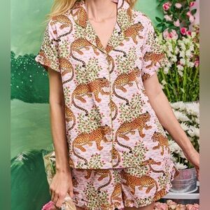 Printfresh Bagheera Pajama Set - Blush Size large top medium shorts